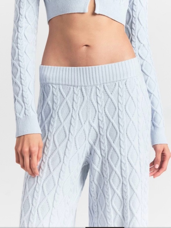 Skims Snow Bunny Cable Knit Straight Legs Pants - Picture 3 of 12